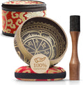 Handmade Tibetan Etched Singing Bowl Set for Meditation and Sound