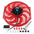 12in Universal Engine Cooling Fan Slim Pull Push Racing - Red