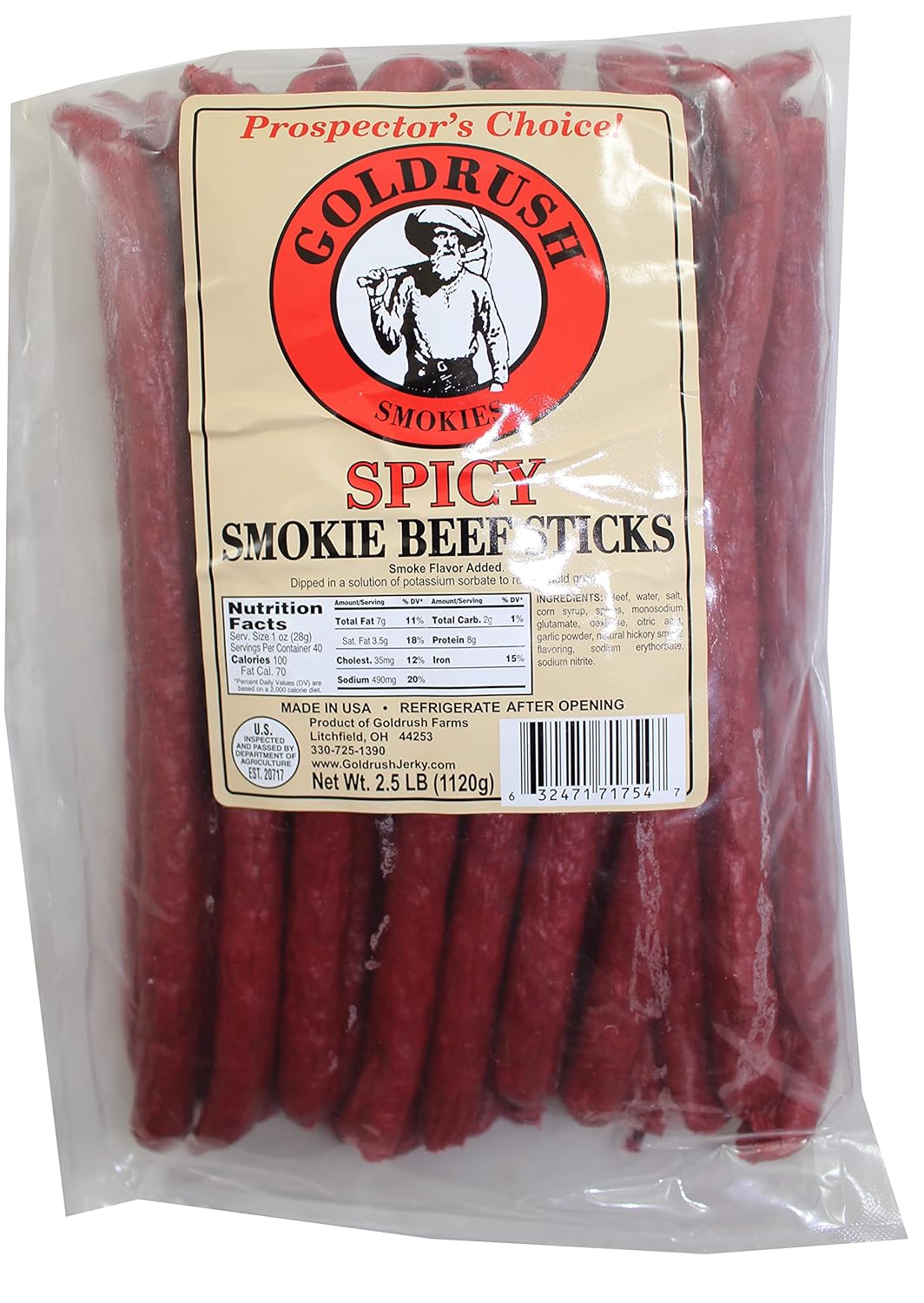 Gold Rush Spicy Beef Smokies 2.5 Lb Bag for Flavor Lovers