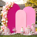 Set of 3 Arch Backdrop Covers (6ft, 5ft, 4ft) - Gradient Pink Wedding