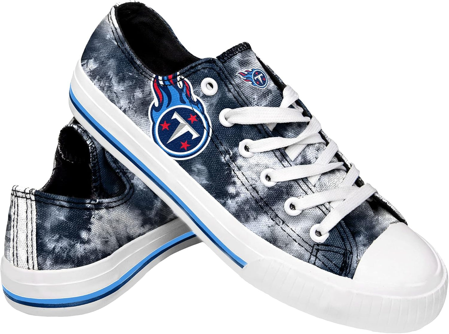 FOCO Women's NFL Team Logo Glitter Low Top Canvas Sneakers