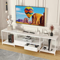 TV Stand with Fabric Drawer for 65 70 75 in TV - 63 in White