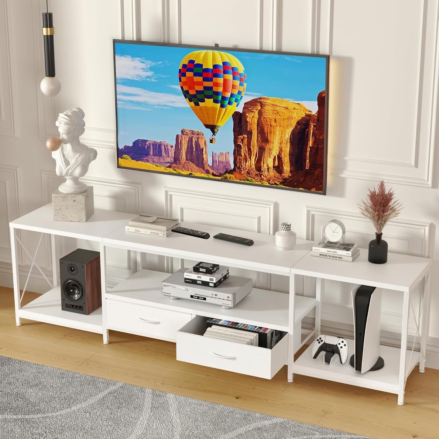 GYIIYUO TV Stand for 65 70 75 Inches TV - Stylish Storage Solution