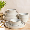 Ceramic Dinnerware Sets for 4 12-Piece Porcelain Set - Handcrafted