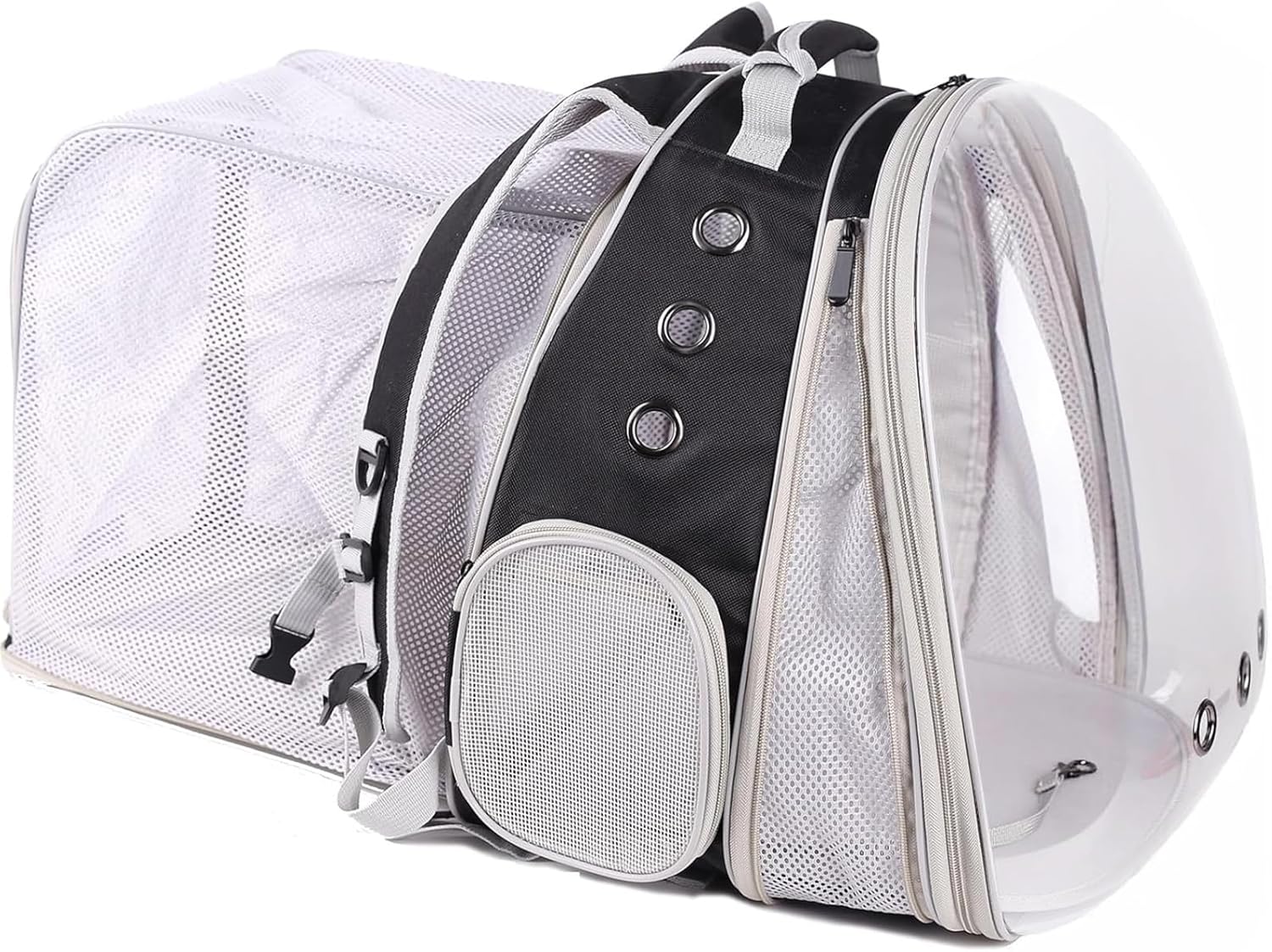 Dual Extension Pet Backpack Carrier for Large Cats and Small Puppies