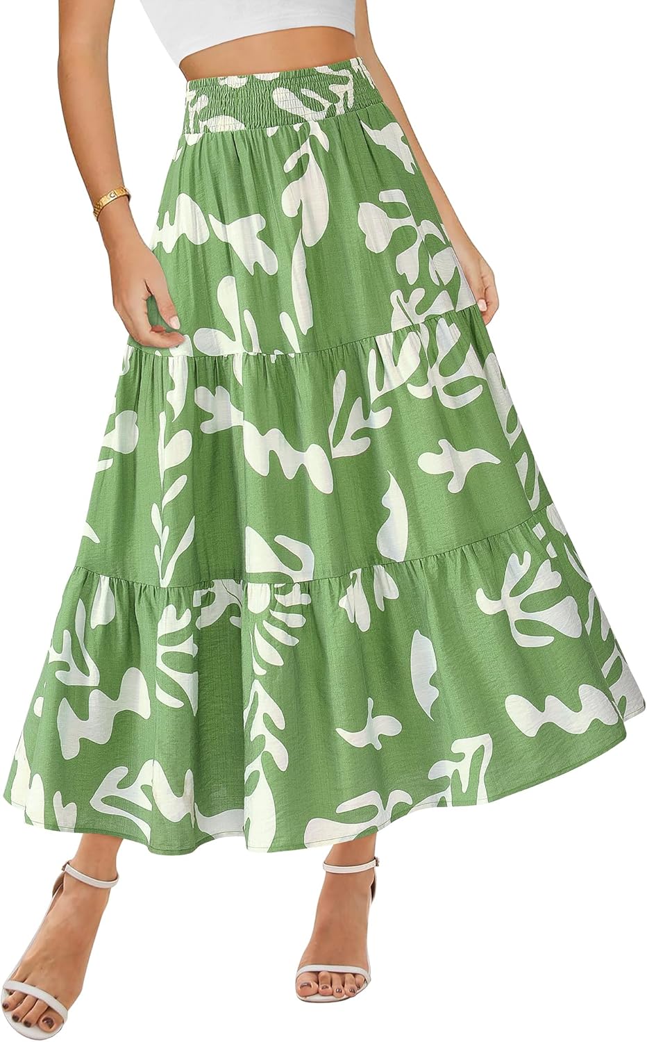 Floral Print Maxi Skirt for Women - Boho A-Line Style