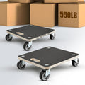 (2 Pack) Heavy Duty 551LB Square Moving Dolly - Silent TPR Wheels