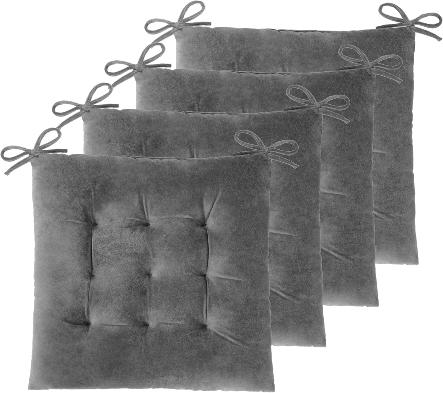 ELFJOY Set of 4 Square Chair Pads for Comfortable Seating