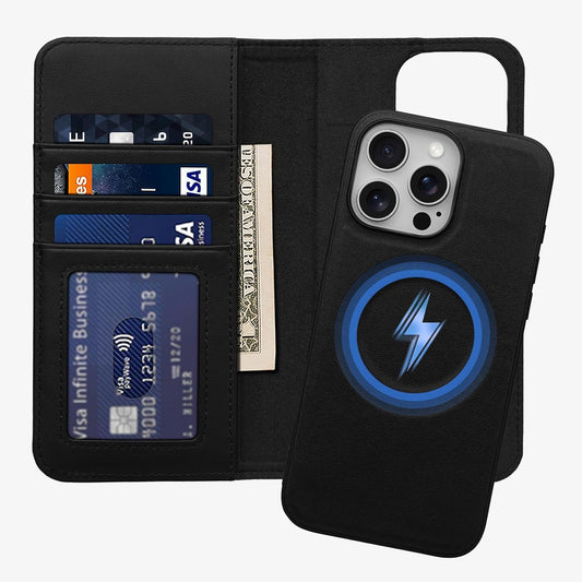 Detachable 2-in-1 Wallet Case for iPhone 16 Pro Max, Black