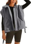 APAFES Women Oversized Fleece Vest - Warm Sherpa Outerwear