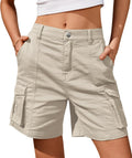 IVIR Bermuda Shorts for Women Cargo Knee Length - 6 Pockets Comfort