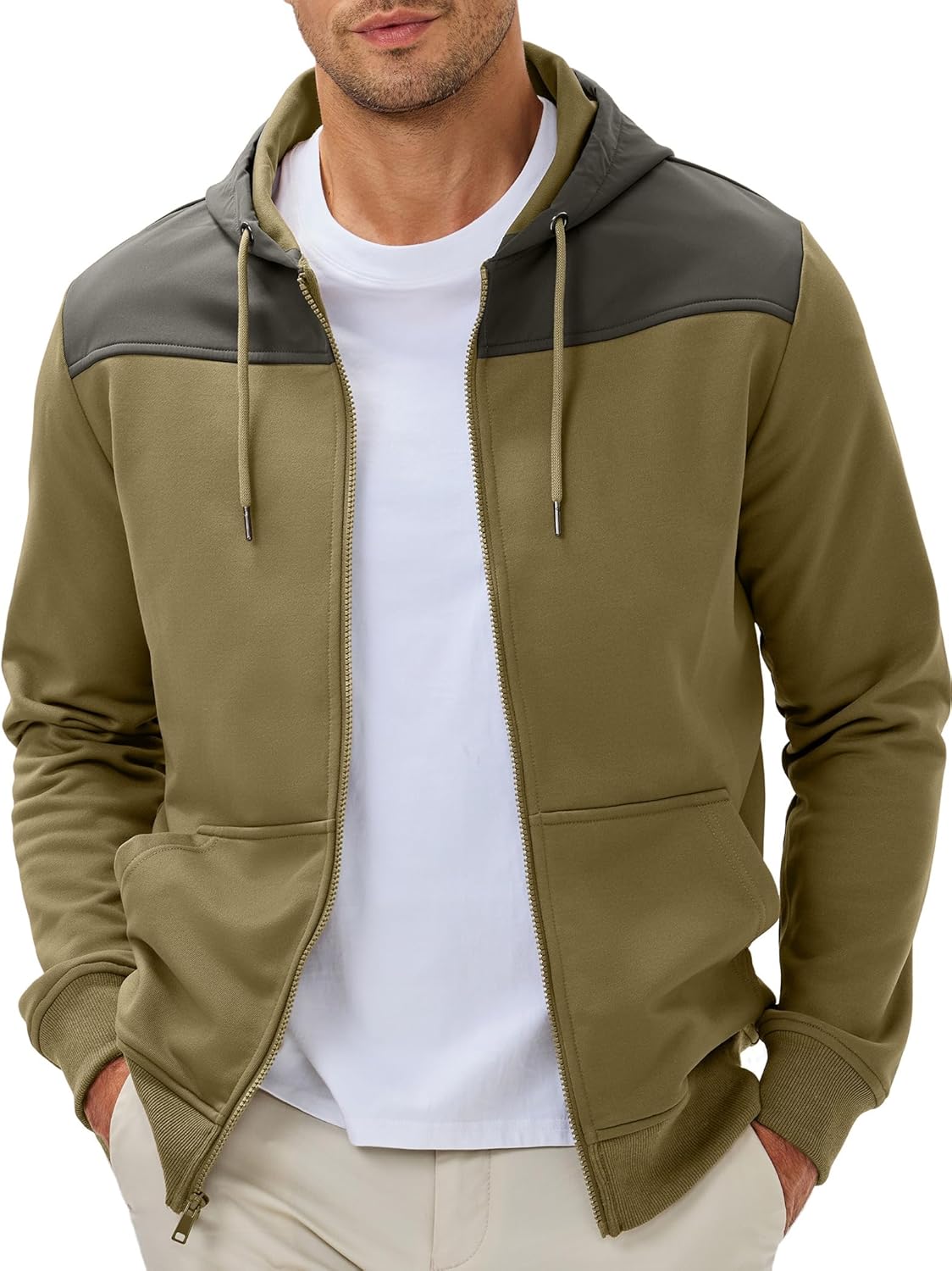 JMIERR Men Hoodie 2025 Zip Up Casual Warm Jacket for Fall