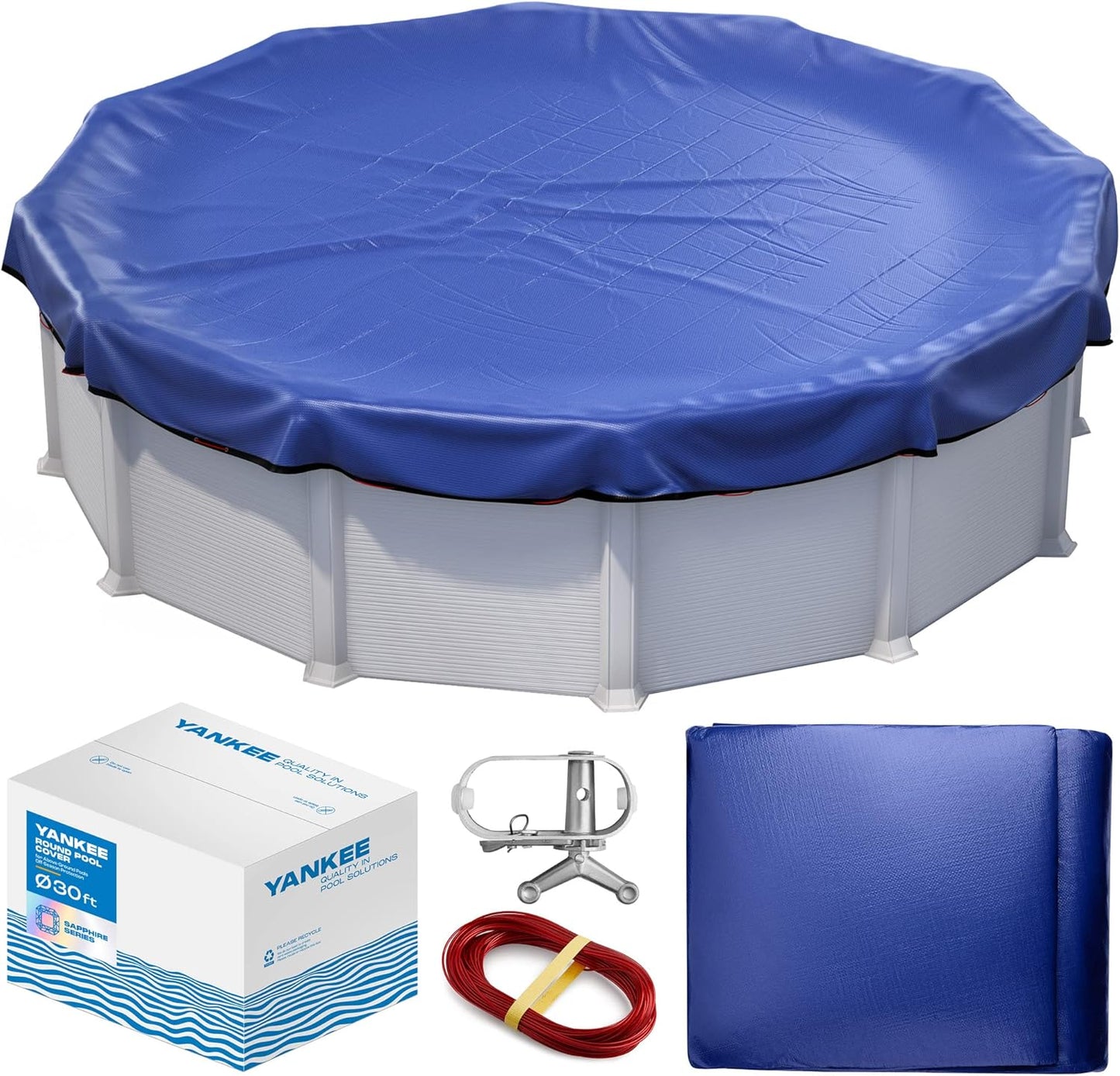 Winter Pool Cover 30 ft Round for Above Ground Pools - Durable