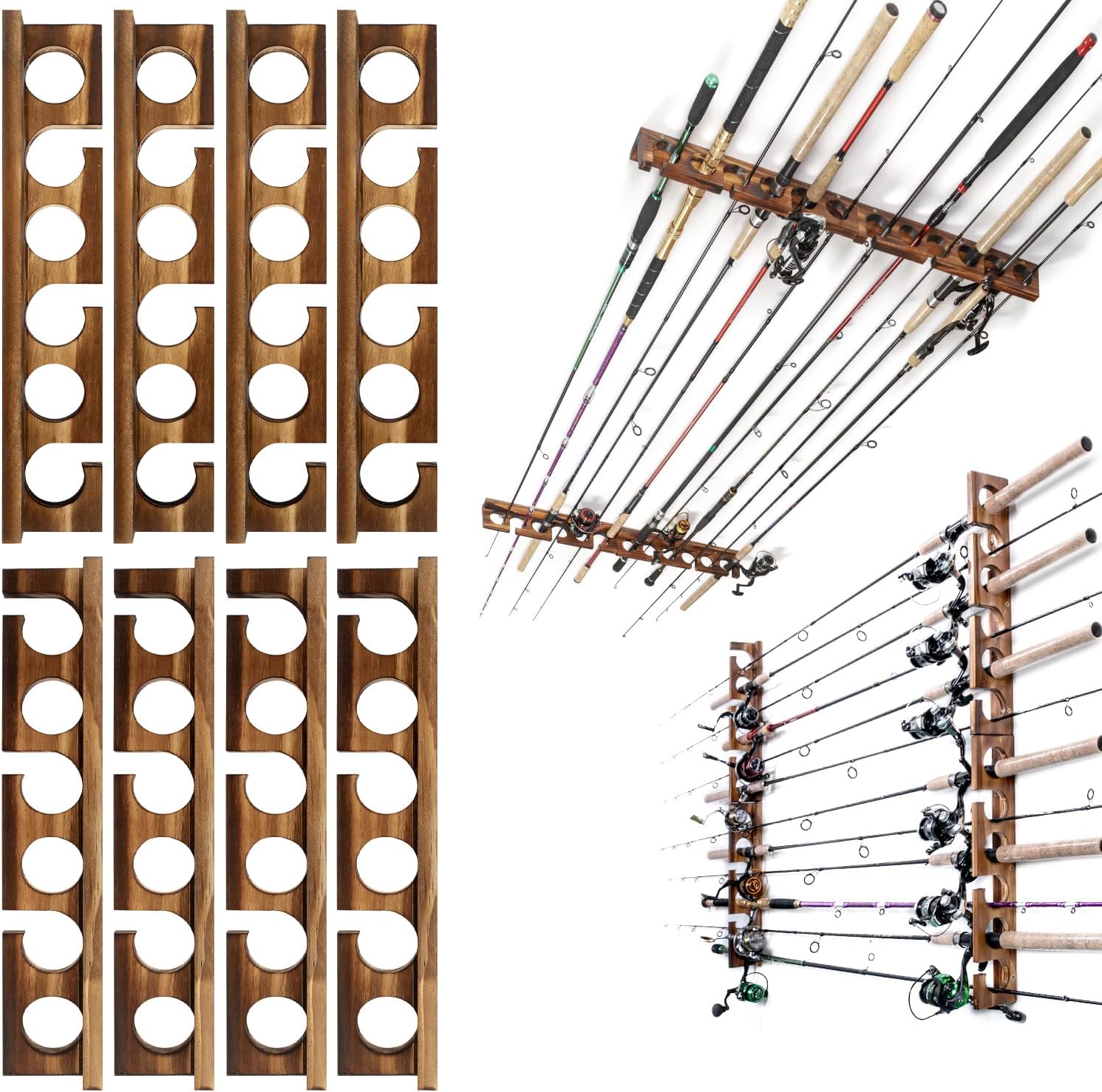 Ghosthorn Fishing Pole Rod Rack Holds 24 Rods for Storage