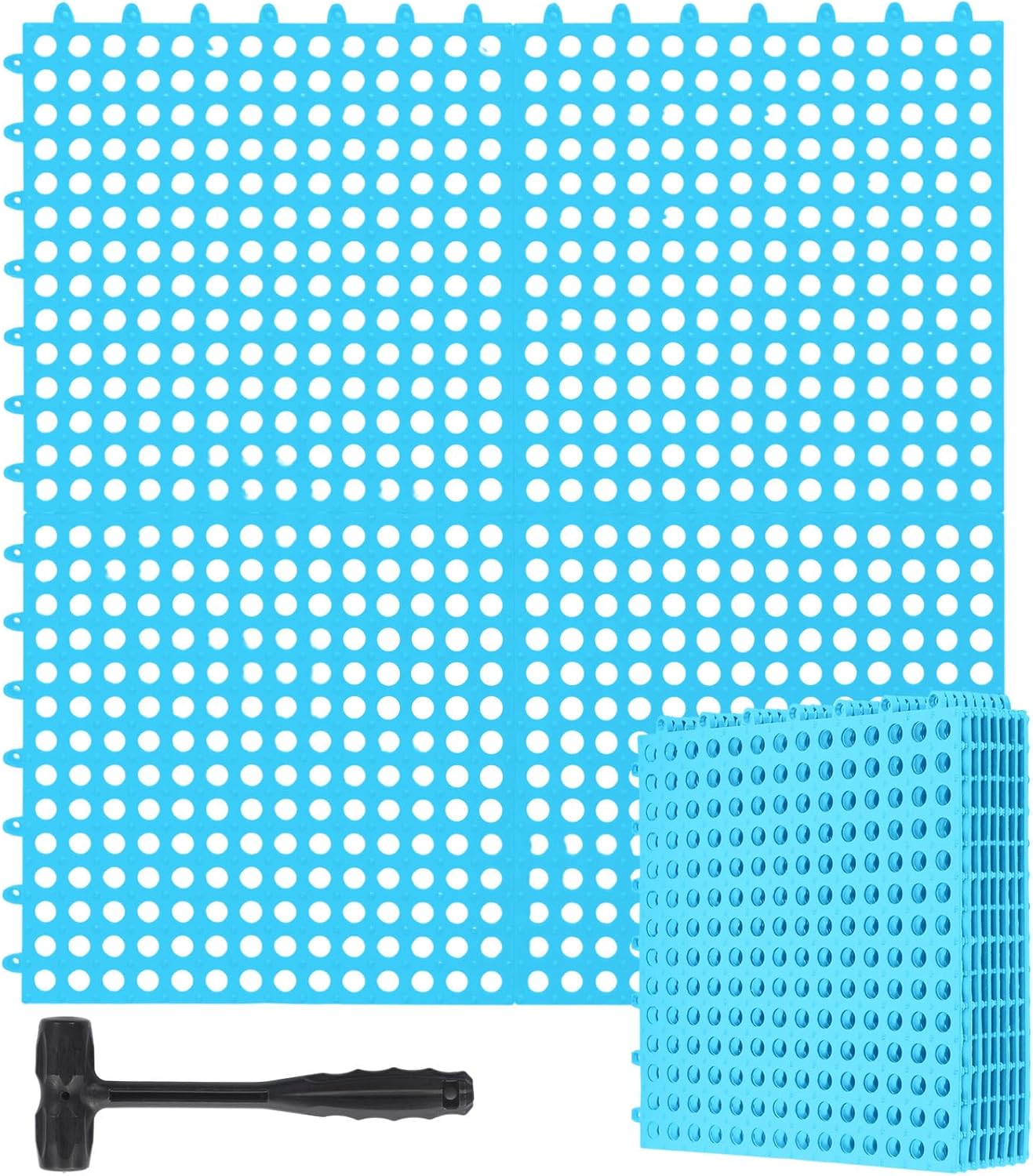 24 Pack Interlocking Drainage Tiles for Pool and Bathroom Use