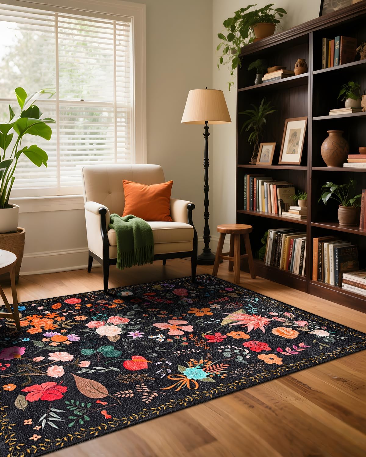 Boho Washable Area Rug 4x6 for Living Room and Bedroom