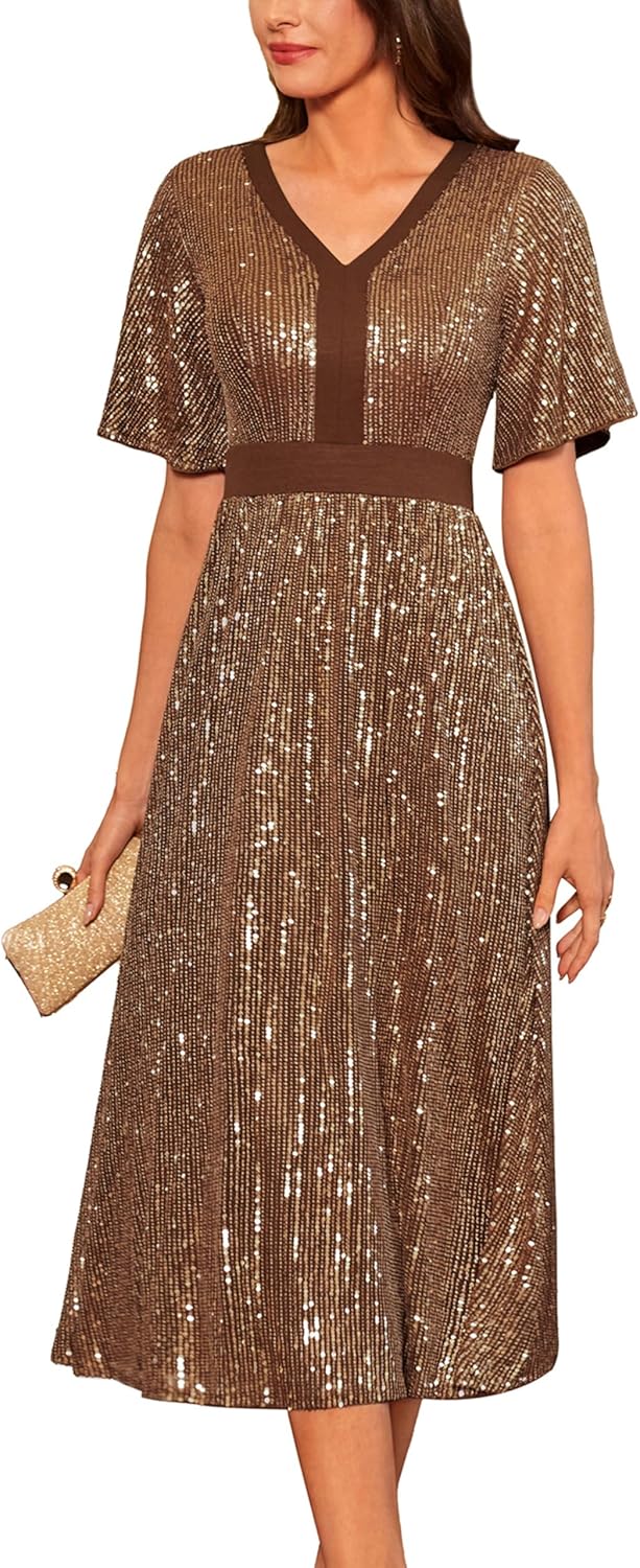 Sparkly Empire Waist Cocktail Dress by GRACE KARIN