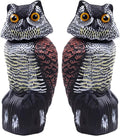 Hedoc 2 Pack Fake Owl Decoys to Scare Birds Away (15 in) - Garden