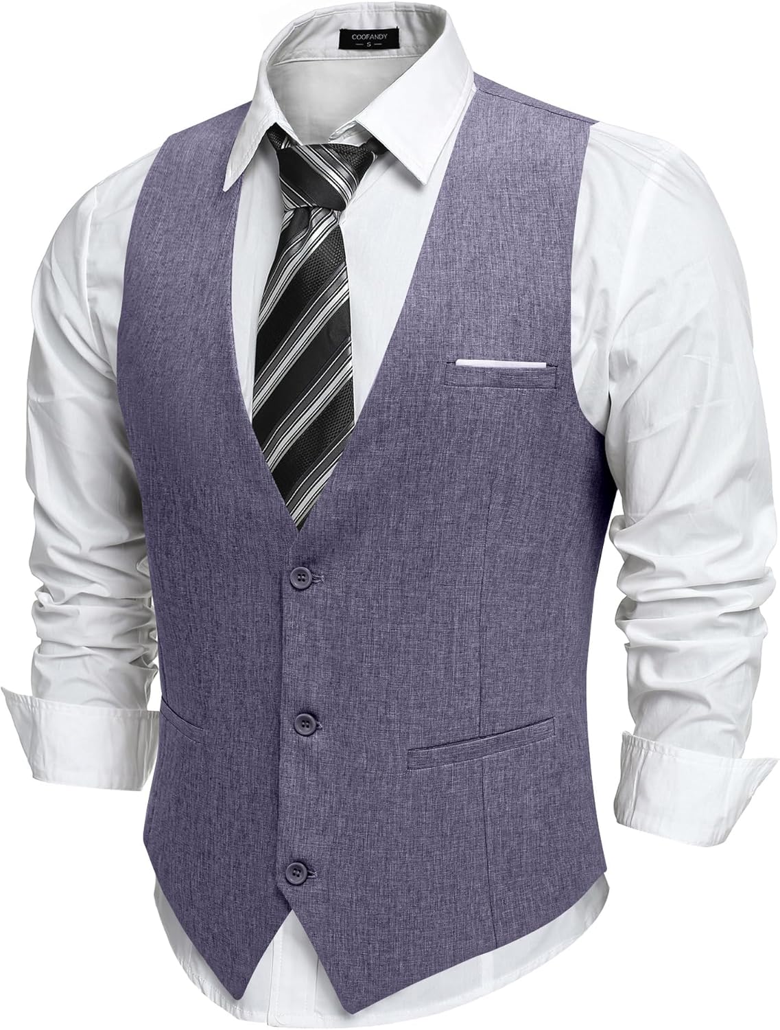 COOFANDY Men's Suit Vest Slim Fit for Weddings and Prom Events
