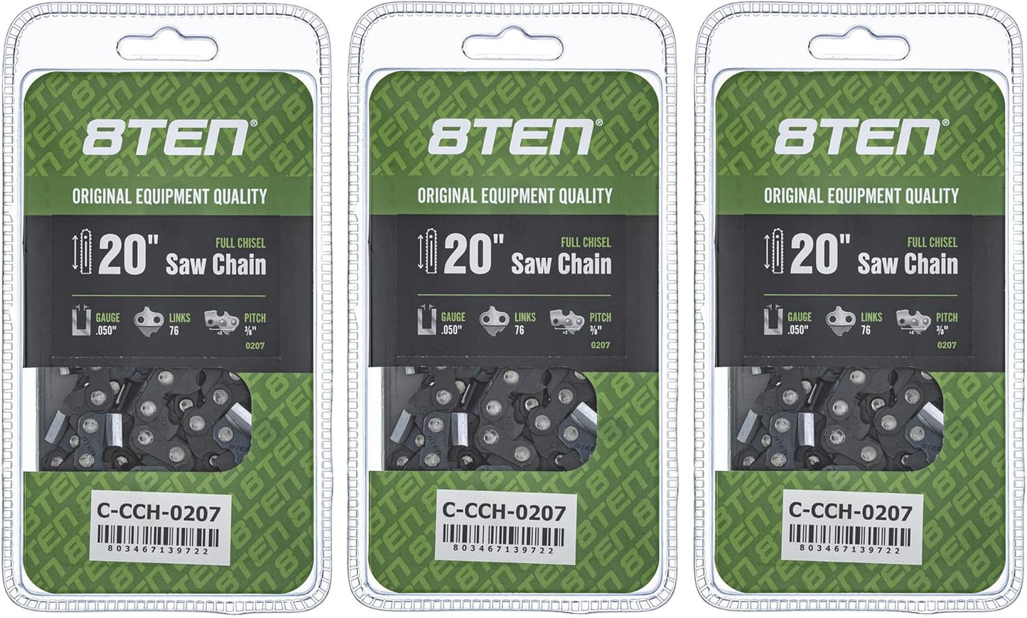 8TEN Full Chisel Chainsaw Chain 20 Inch for Blue Max 52209