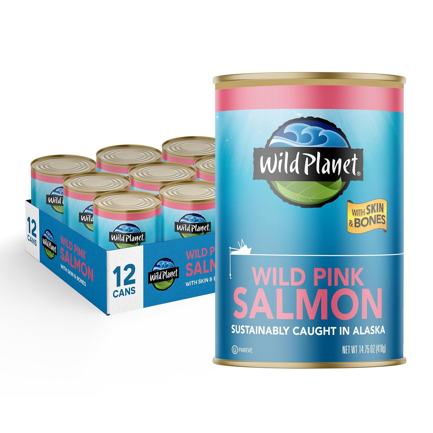 Wild Pink Salmon Tinned Fish, Sustainably Caught, Non-GMO
