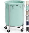 29-Gallon Rolling Laundry Basket with Wheels - Large Capacity Hamper