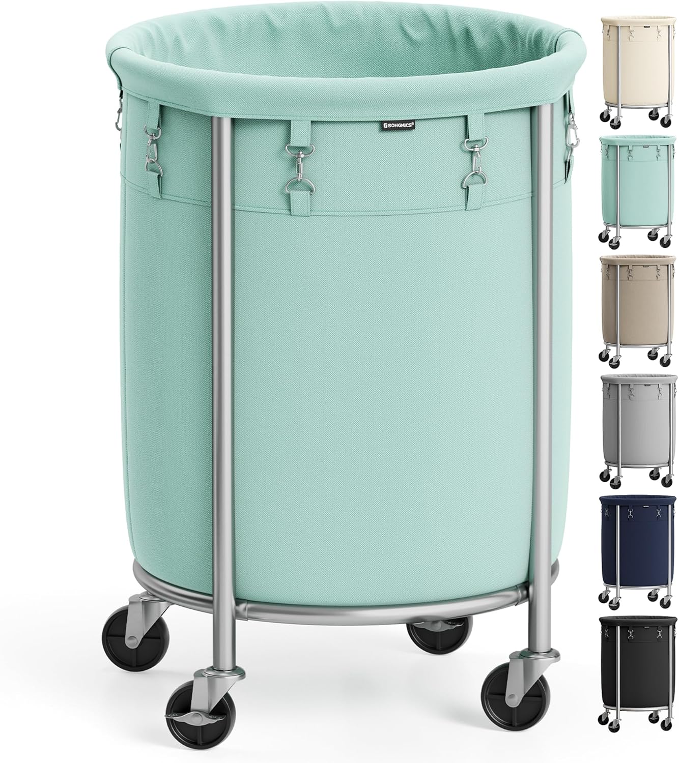 SONGMICS 29-Gallon Rolling Laundry Basket with Wheels and Lock