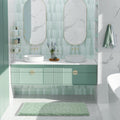 Light Green and White Bathroom Rug 44x24 - Ultra Soft Absorbent