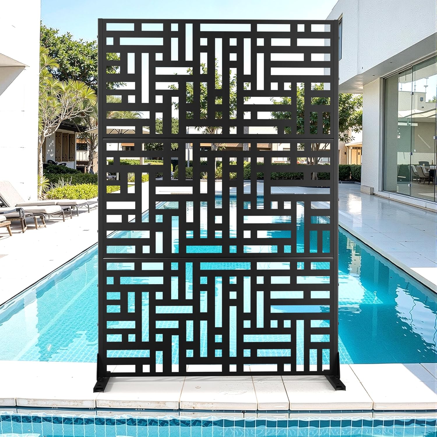 Metal Privacy Screen for Outdoor & Indoor Use - Stylish Panels