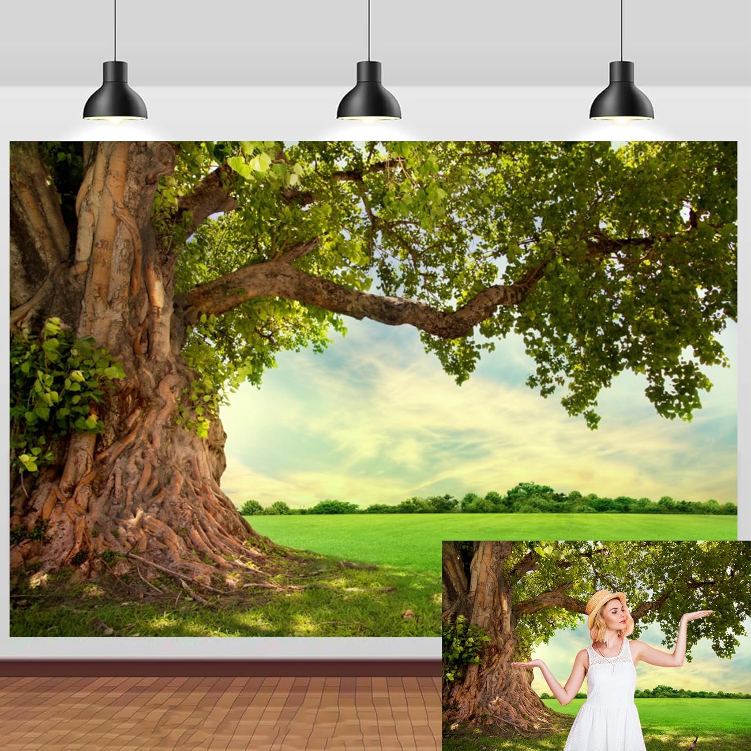 CSFOTO 10x7ft Huge Tree Backdrop for Spring Summer Events