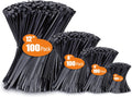 Zip Ties Assorted Sizes 4+6+8+12, 400 Pack - Versatile Cable Ties
