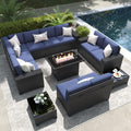 LayinSun 13 Pieces Outdoor Patio Furniture Set with Fire Pit
