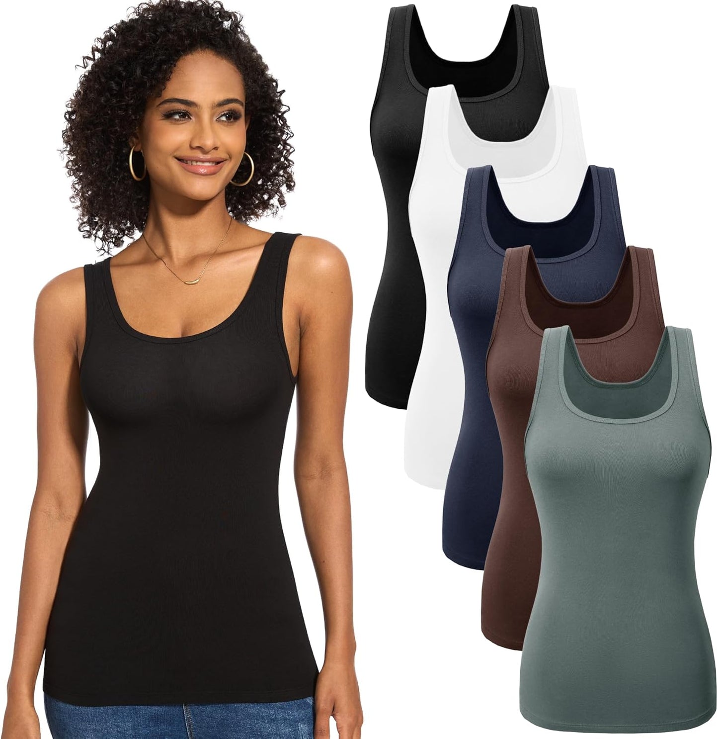 TVKSOM 5 Pack Basic Tank Tops for Women - Stylish and Versatile