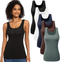 TVKSOM 5 Pack Tank Tops for Women - Soft Ribbed Stretch Fit