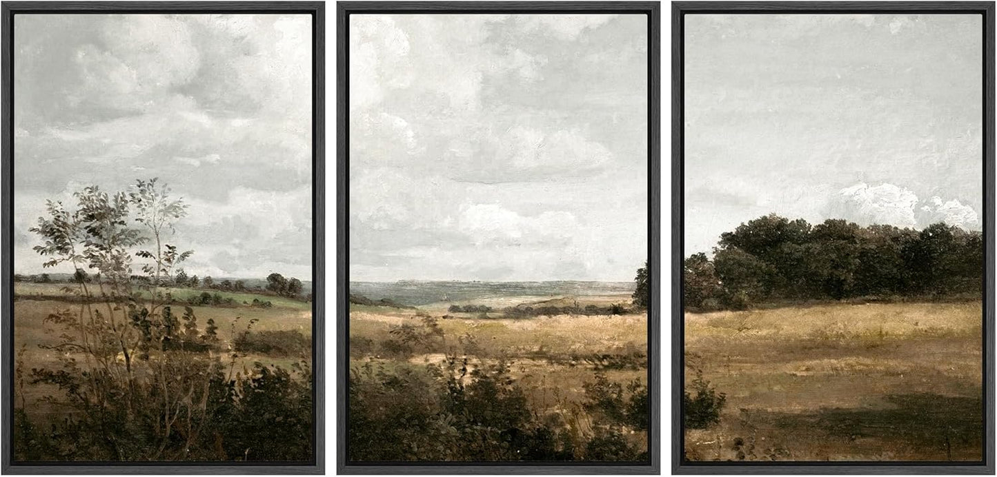 MUDECOR Framed Canvas Print Wall Art for Rustic Fields Decor