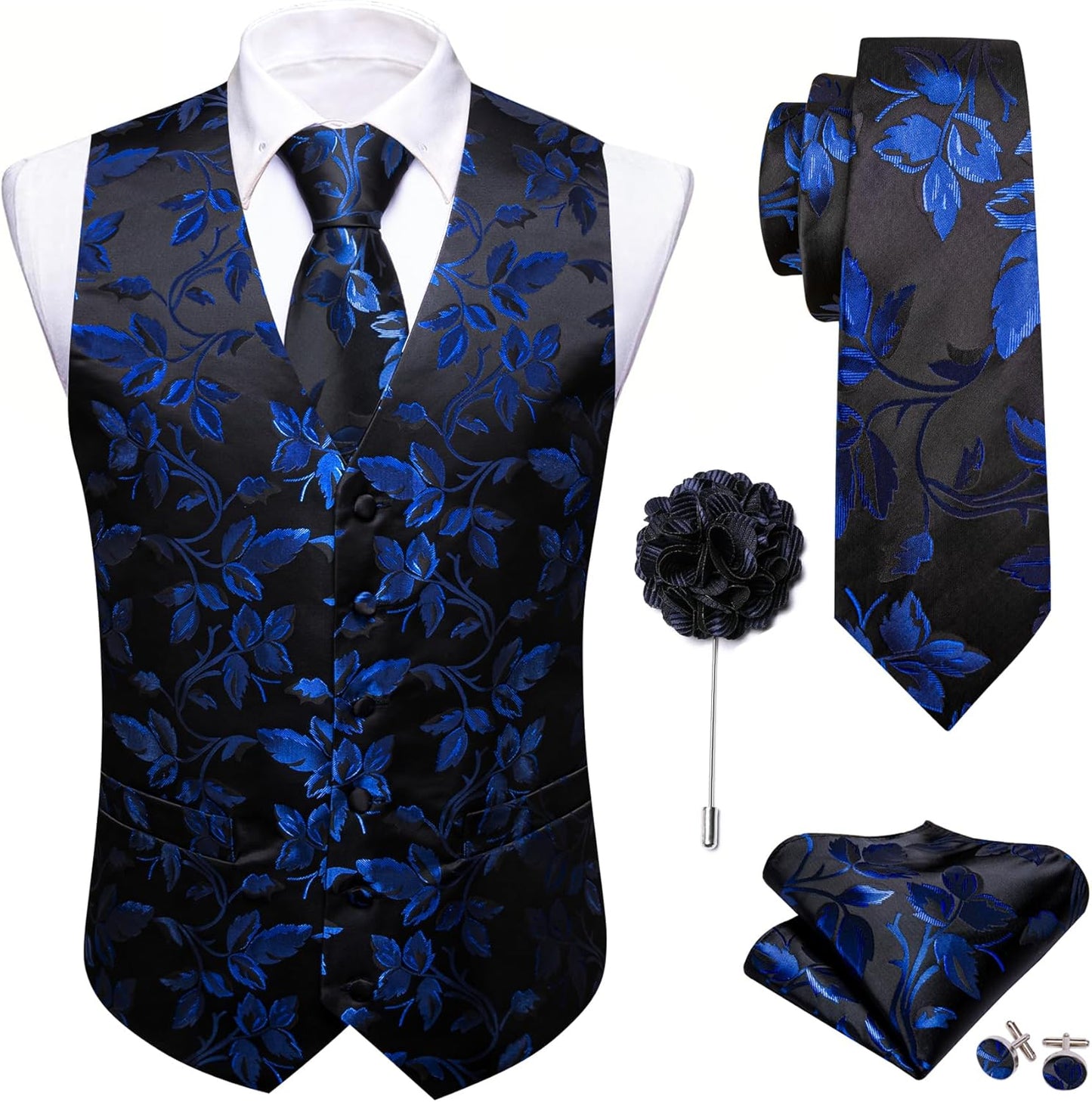 Stylish Barry.Wang Men's Suit Dress Vest Set for Any Occasion