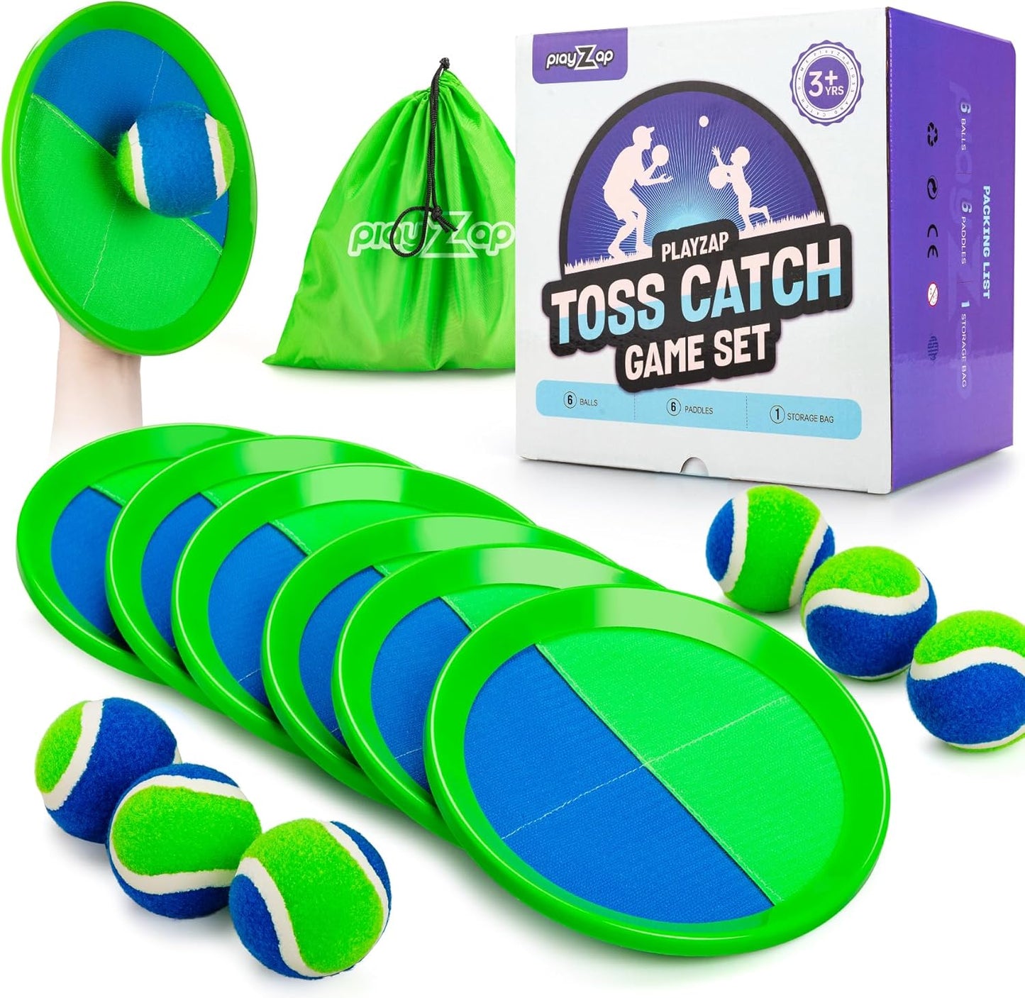 PlayZap Toss and Catch Ball Set for Family Outdoor Fun