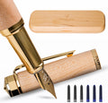 Wood Fountain Pen Set with Wooden Box - Elegant Calligraphy Gift