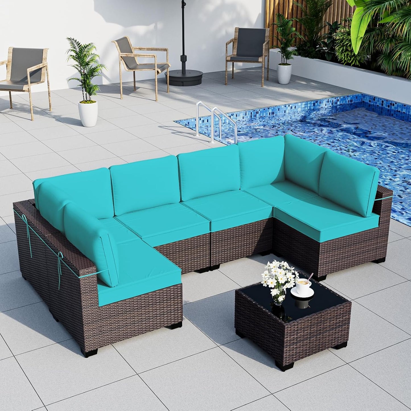 ALAULM 7 Pieces Patio Furniture Set for Outdoor Comfort