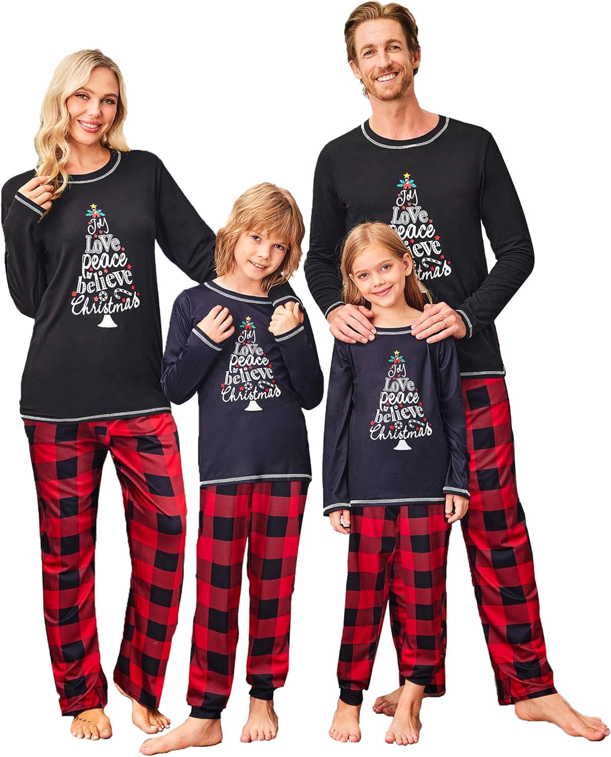 Ekouaer Matching Family Sets Christmas Pajamas for Everyone