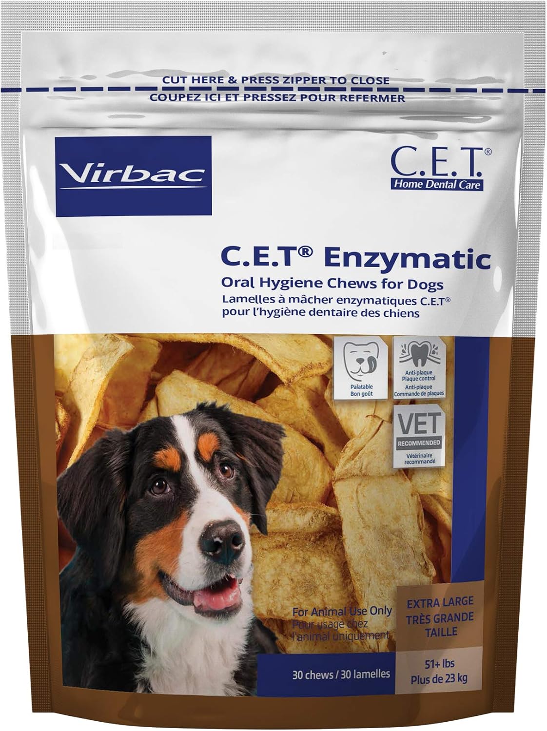 Virbac C.E.T. Enzymatic Oral Hygiene Chews for Large Dogs