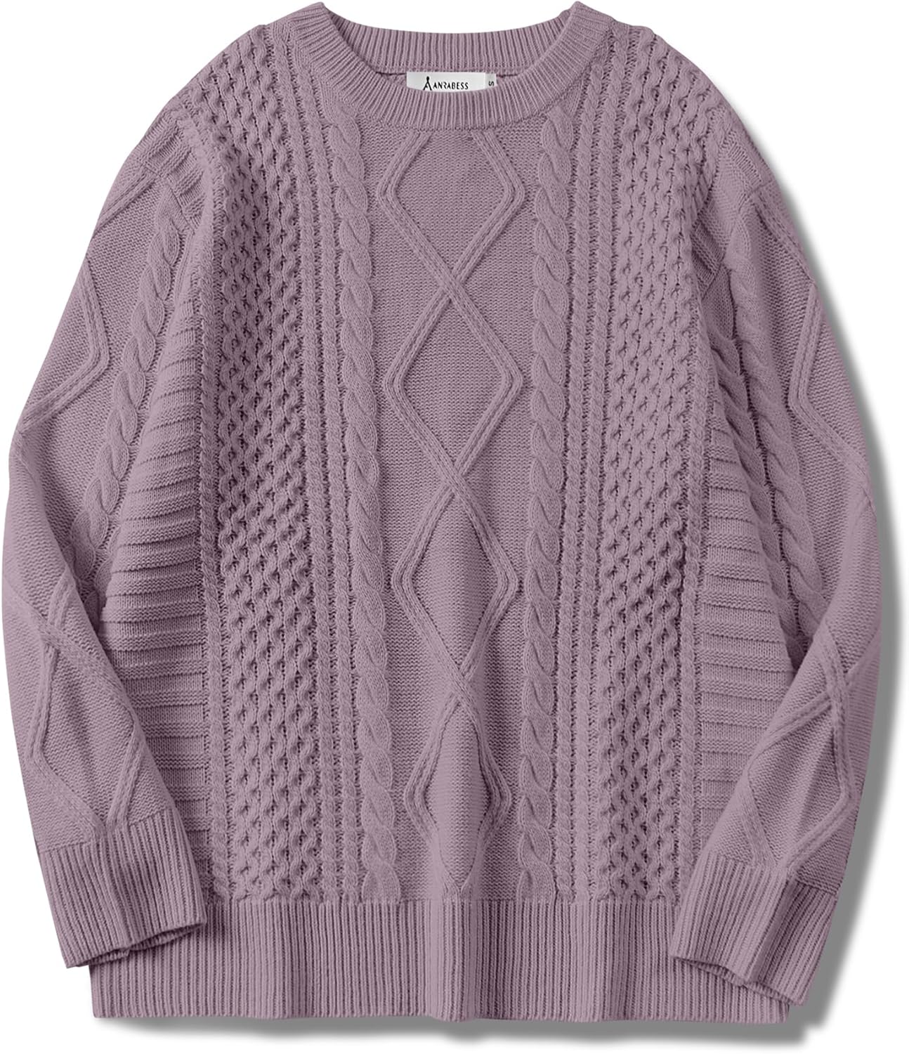 Oversized Cable Knit Pullover Sweater for Women - Casual Style