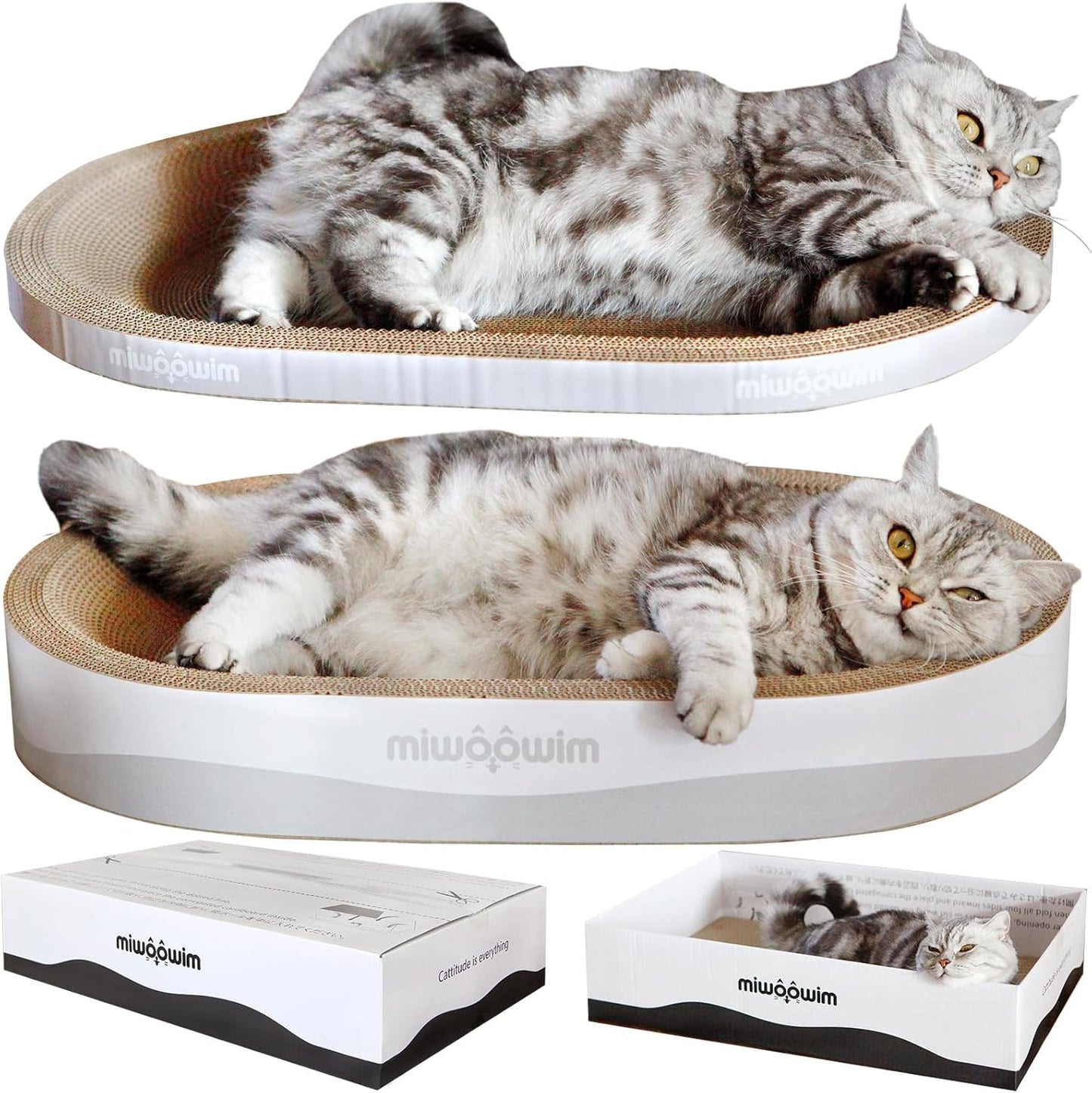 3PCS 23.6 Inch Extra Large Cat Scratcher Bed for Big Cats