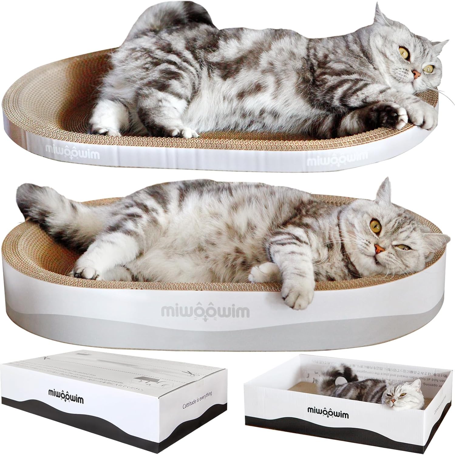 3PCS 23.6 Inch Extra Large Cat Scratcher Bed for Big Cats