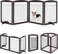 Extra Wide Dog Gate Freestanding Pet Gate - Foldable 4-Panel Barrier
