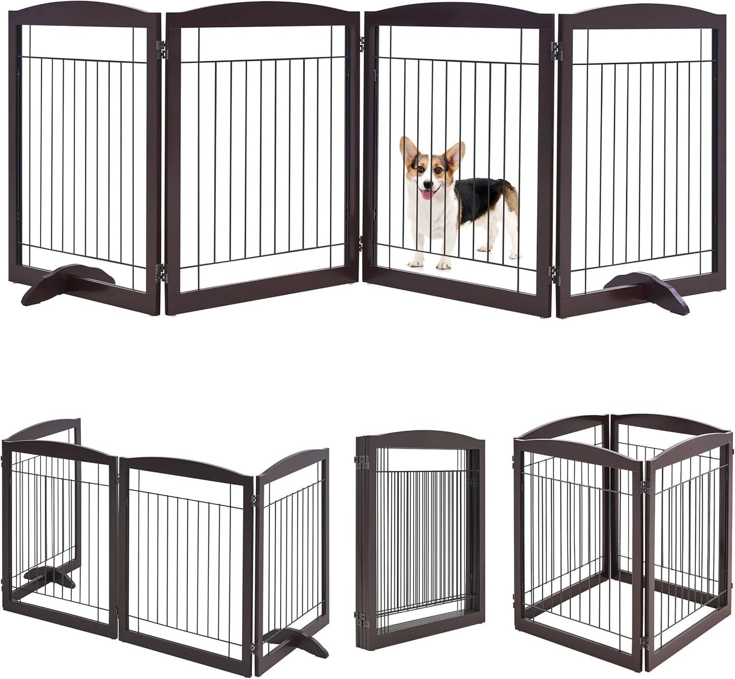 Yaheetech Extra Wide Dog Gate for Dogs, Foldable Puppy Fence