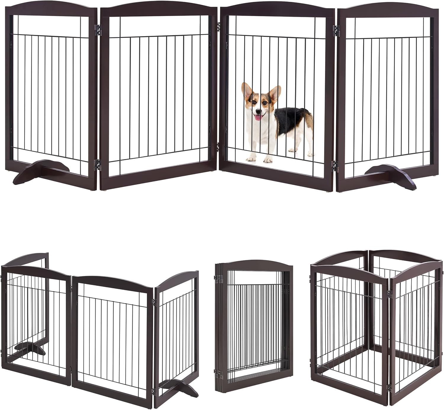 Yaheetech Extra Wide Dog Gate for Dogs, Foldable Puppy Fence