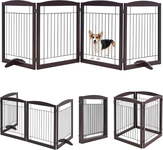 Yaheetech Extra Wide Dog Gate for Dogs, Foldable Puppy Fence