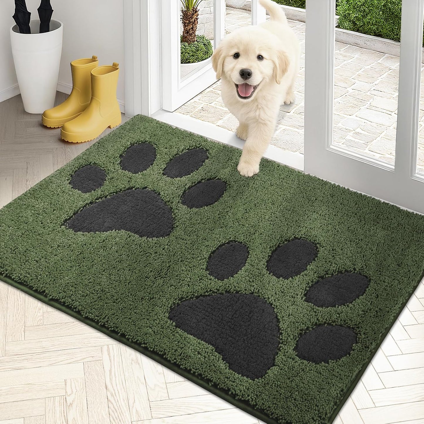 Dirt Trapping Door Mat 24in x 35.5in, Non-Skid Microfiber Rug