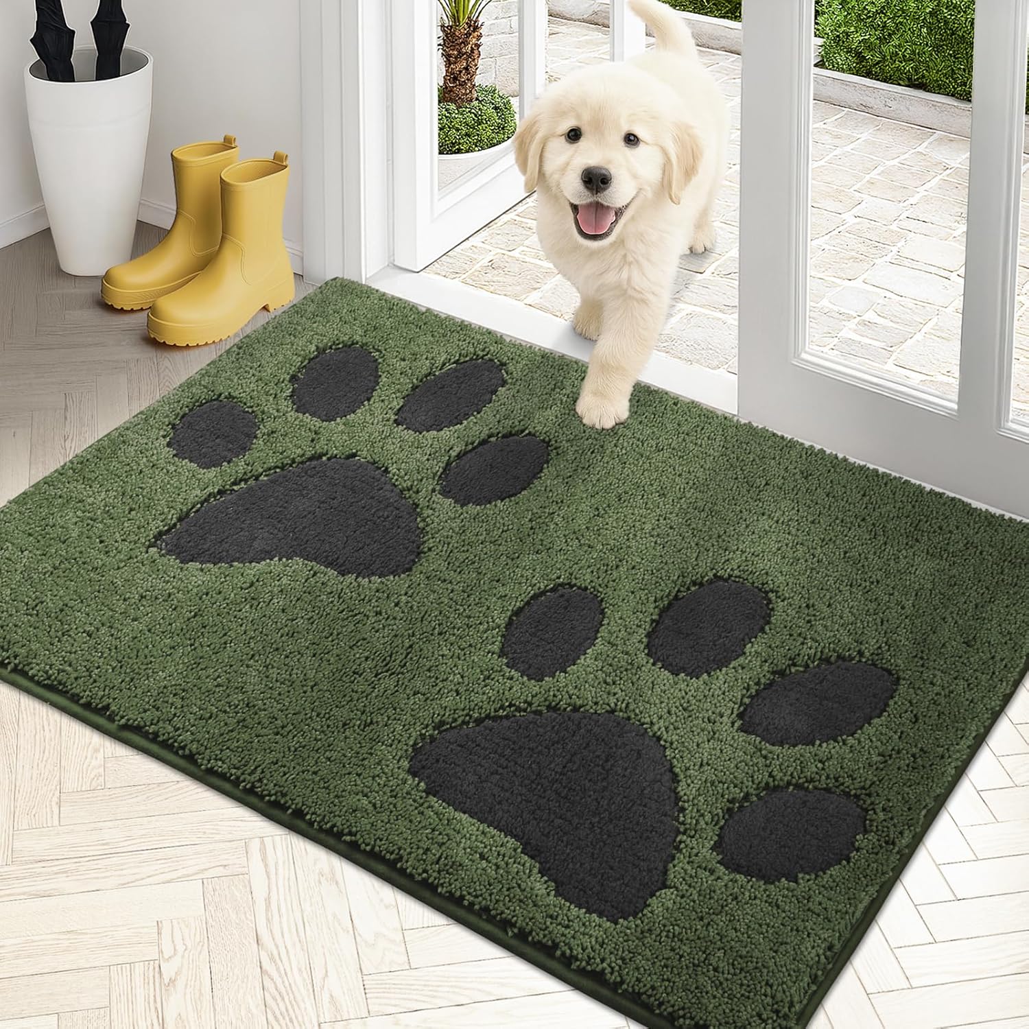 Dirt Trapping Door Mat 24in x 35.5in, Non-Skid Microfiber Rug